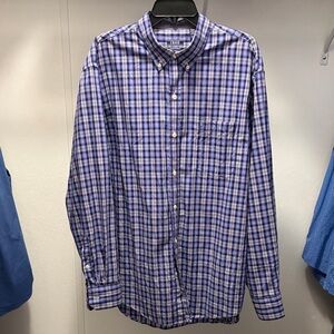 Izod Purple and White Checkered Men's Shirt XL